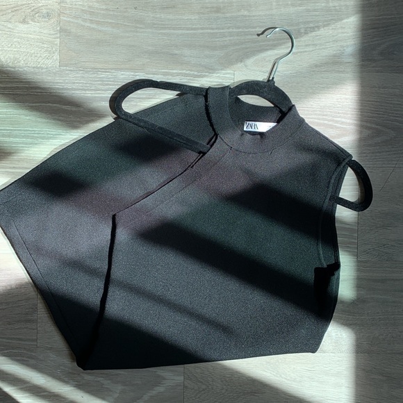 ZARA - TAILORED MINI BLACK DRESS SIZE M - Picture 4 of 4